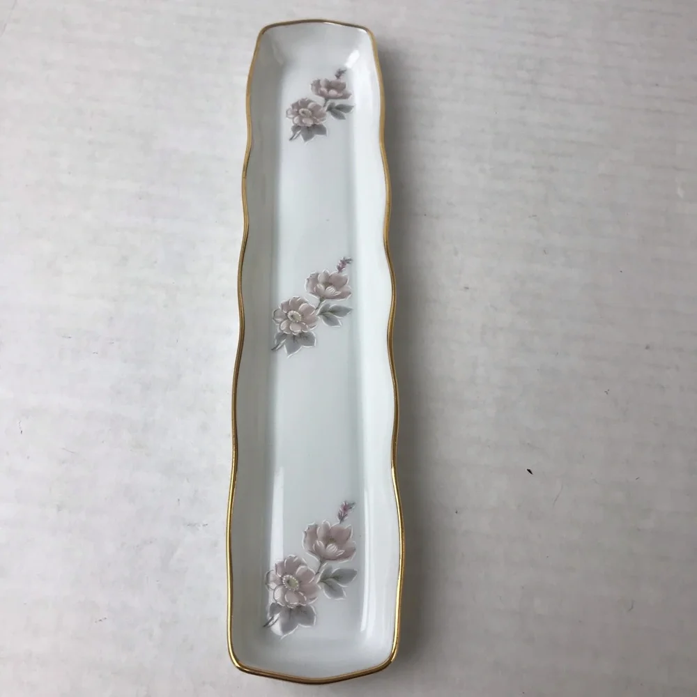 VINTAGE LIMOGES FRANCE By R. Leclair Hand Painted Floral Porcelain Trinket Tray